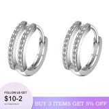 925 Silver Earrings Sparkling Zircon Wedding Jewelry Allergy-Free