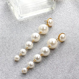Simulated Pearl Long Earrings Statement Drop Earrings