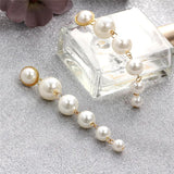 Simulated Pearl Long Earrings Statement Drop Earrings