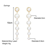 Simulated Pearl Long Earrings Statement Drop Earrings