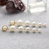 Simulated Pearl Long Earrings Statement Drop Earrings