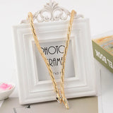 Long Snake Chains Necklace Woman Punk Sliver Crystal Maxi Choker
