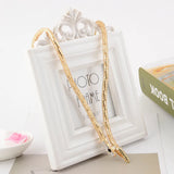 Long Snake Chains Necklace Woman Punk Sliver Crystal Maxi Choker