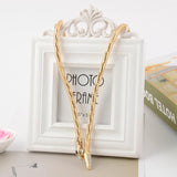 Long Snake Chains Necklace Woman Punk Sliver Crystal Maxi Choker