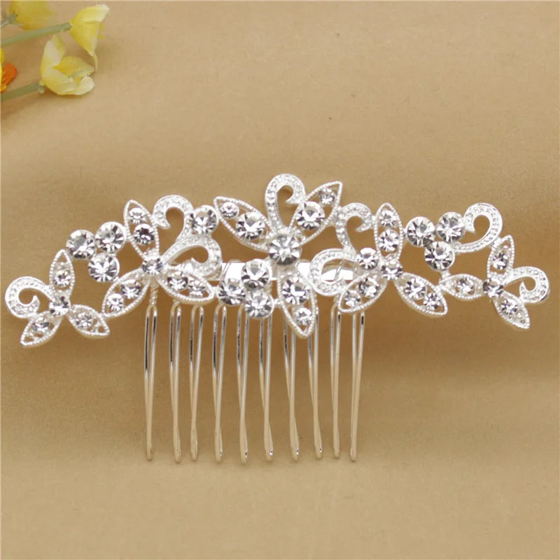 Bridal Hair Comb Crystal Rhinestones Pearls Headpiece