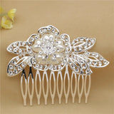 Bridal Hair Comb Crystal Rhinestones Pearls Headpiece