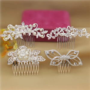 Bridal Hair Comb Crystal Rhinestones Pearls Headpiece