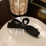 Women Bowknot Hair Claw Big Velvet Bow Hair Clips Vintage Baroque Satin Hairpins