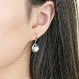 925 Sterling Silver Water Drop Necklace Zircon Shell Pearl Plated