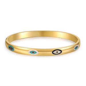 Enamel Evil Eye Stainless Steel Bangles Classic Charm Bracelet