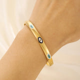 Enamel Evil Eye Stainless Steel Bangles Classic Charm Bracelet