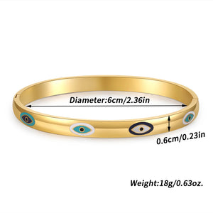 Enamel Evil Eye Stainless Steel Bangles Classic Charm Bracelet