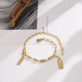 Titanium Steel Pendant Bracelet Hip Hop Elastic Geometric Female Bracelet