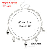 Hip Hop Skull Pendant Necklace Punk Silver Tassel Chain Jewelry