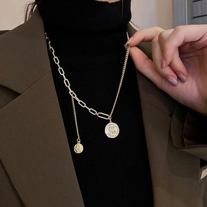 14K Gold Plated Dollar Sign Pendant Necklace for Women