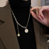 14K Gold Plated Dollar Sign Pendant Necklace for Women