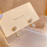 Zircon Ball Earrings for Women - Plated 14k, Zirconia S925 Silver Needle Stud