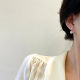 Zircon Ball Earrings for Women - Plated 14k, Zirconia S925 Silver Needle Stud