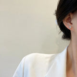 Zircon Ball Earrings for Women - Plated 14k, Zirconia S925 Silver Needle Stud