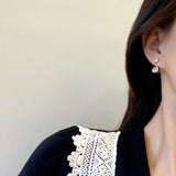 Zircon Ball Earrings for Women - Plated 14k, Zirconia S925 Silver Needle Stud