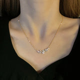 14k Crystal Flower Pendant Necklace for Women - High Jewelry Zircon Party Gift