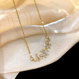 14k Crystal Flower Pendant Necklace for Women - High Jewelry Zircon Party Gift