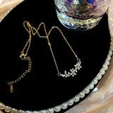14k Crystal Flower Pendant Necklace for Women - High Jewelry Zircon Party Gift