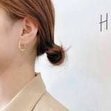 14k Real Cube Hoop Earrings Women Charming Jewelry Weddings Party