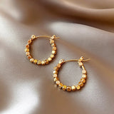 14k Real Cube Hoop Earrings Women Charming Jewelry Weddings Party