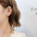 14k Real Cube Hoop Earrings Women Charming Jewelry Weddings Party
