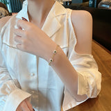 14k Real Emerald Pearl Flower Bracelet for Women Girl High Jewelry