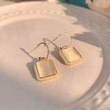 14k Opal Pearl Drop Earrings for Women - S925 Silver Needle