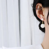 14k Gold Plated Camellia Flowers Drop Earrings for Women