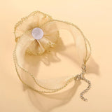 3D Flower Lace Necklace Transparent Mesh Yarn Clavicle Pendant N025