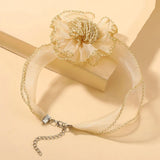 3D Flower Lace Necklace Transparent Mesh Yarn Clavicle Pendant N025
