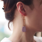 Earth-Tone Polymer Clay Brass Dangle Earrings Set