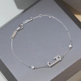 925 Sterling Silver Geometry Bracelet Women Bangle High Quality Bijoux