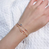 925 Sterling Silver Geometry Bracelet Women Bangle High Quality Bijoux