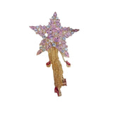 Cubic Zircon Star Crown Tassel Brooches Female Cardigan Freshwater Pearl Fan
