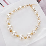 Maxi Pearls Choker Necklace Crystal Wedding Jewelry