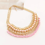 Ethnic Beads Collar Choker Necklace Bohemian Crystal Tassel Pendants Jewelry