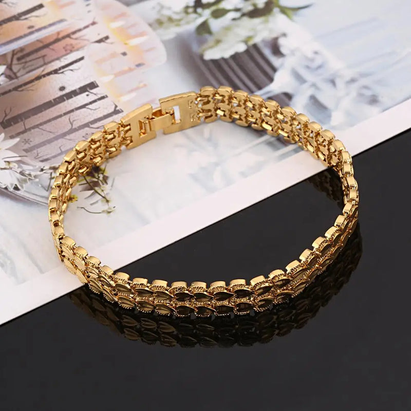 Heart Bracelet Link Bangle Jewelry Women Men