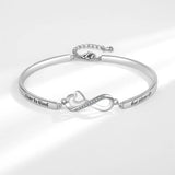 Heart Cuff Bracelet Stainless Steel Zircon