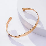Hammered Metal Wide Cuff Bangle Bracelet for Women