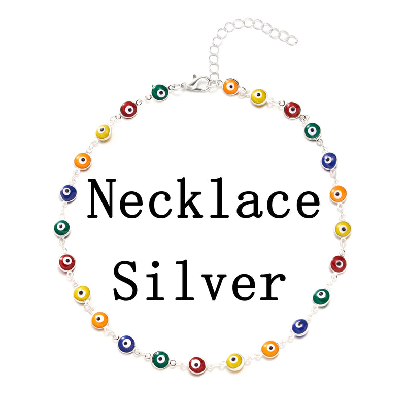 Multicolor Beads Eyes Short Choker Necklace For Women