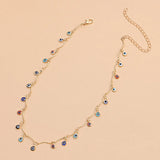 Multicolor Beads Eyes Short Choker Necklace For Women