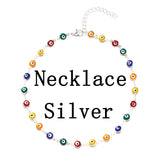 Multicolor Beads Eyes Short Choker Necklace For Women