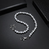 Pearls Beads Chain Star Necklaces for Women Girl Night Hip Hop Jewelry