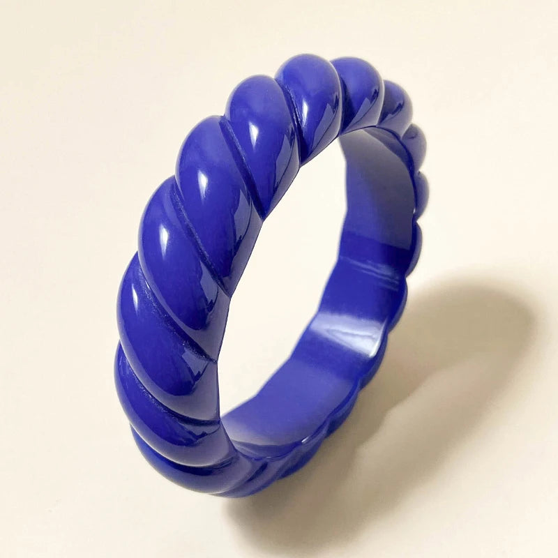 Resin Cuff Screw Bracelet Vintage Charm Geometric Bangle