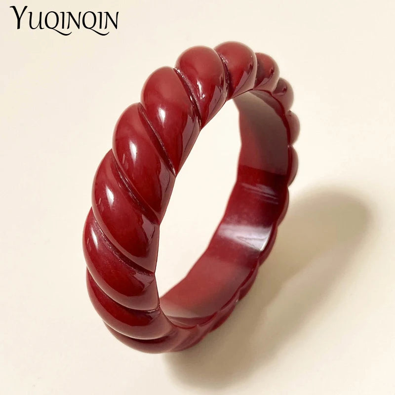 Resin Cuff Screw Bracelet Vintage Charm Geometric Bangle